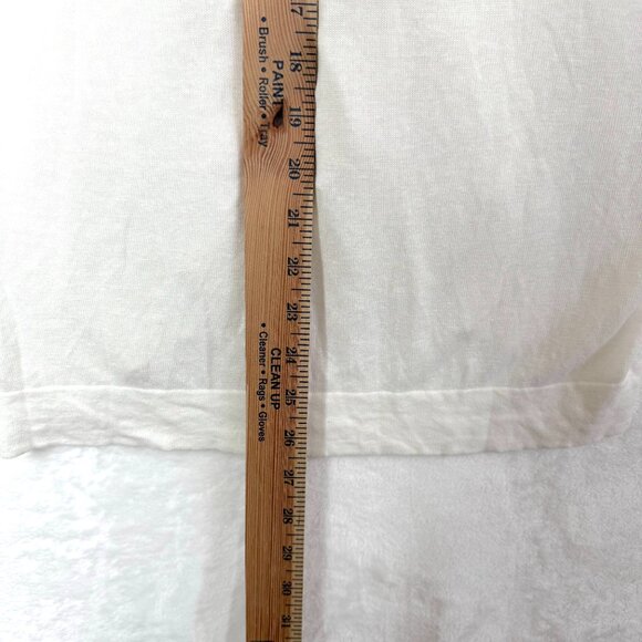 August Silk Sweater Womens M Cream Linen Blend Short Sleeve Button Front Blouse - Picture 8 of 9